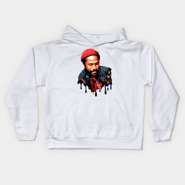 MARVIN GAYE Kids Hoodie by Wkenca Barada